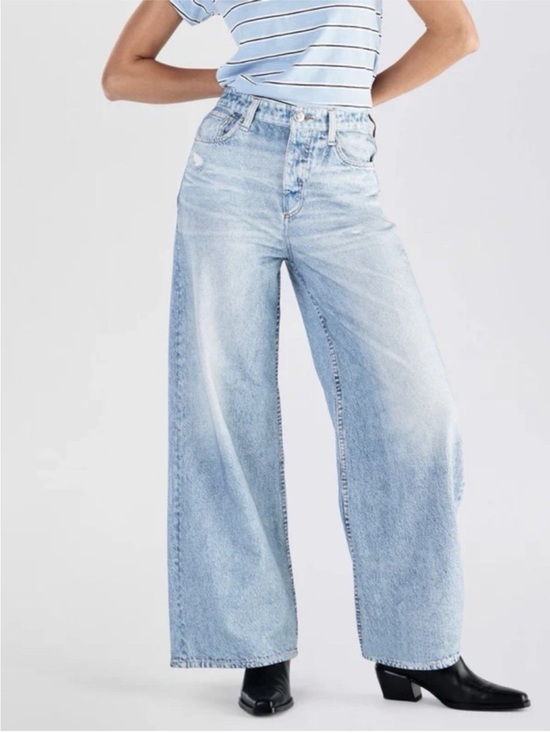 rag & bone Denim - NWT Rag & Bone Miramar Sofie Wide-Leg Pants Sweatpant Jeans 30 Light Blue